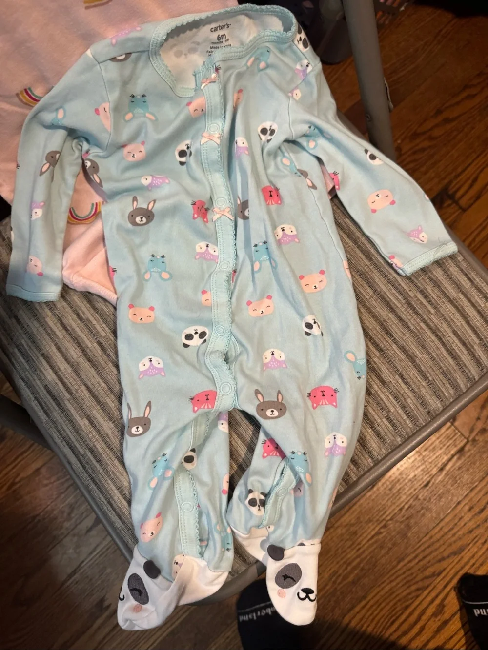Old Navy and Carters Kids 2-Pack Pajama Set - Pink Rainbow & Blue Animal Print